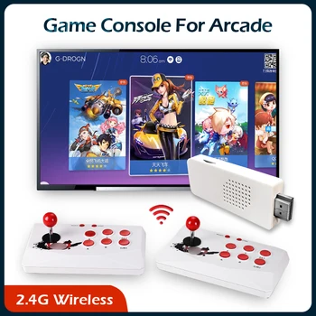 2.4 G Kablosuz Arcade video oyunu Konsolu Dahili 1797 Oyunları için Arcade / GB / FC / SNES HD TV Oyun Oyuncu Çift Denetleyici Oyun Eklemek
