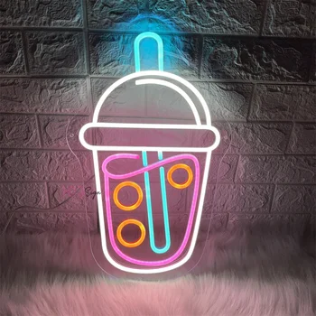 Led Neon Burcu Boba Süt Çay Dükkanı Neon Led işareti ışıkları Kiler Odası Dekorasyon Duvar Asılı Neon Gece Lambaları Cafe Restaurant İçin