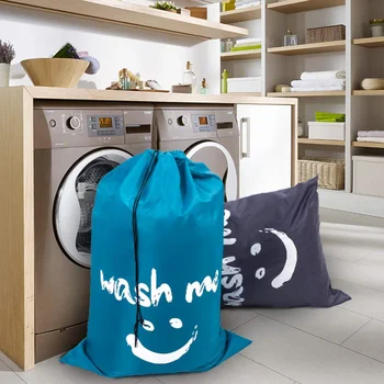 Naylon çamaşır torbası Seyahat çanta Makinesi Yıkanabilir Kirli Giysiler Organizatör Katlanır Yıkama İpli Çanta Banyo Aksesuarları