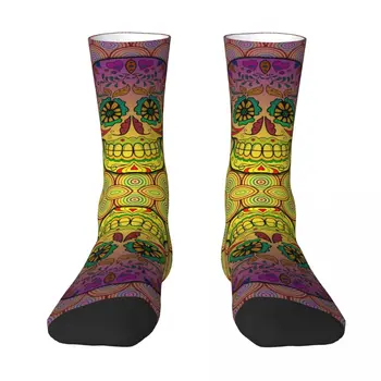 Cadılar bayramı Kafatası Çılgın (7) çorap Sevimli SATIN ALMAK için EN İYİ Mizah Grafik Renk kontrast Alan paketi Elastik Çorap