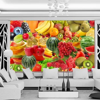 Modern Renkli Meyve Fotoğraf Duvar Kağıdı Oturma Odası TV Kanepe Arka Plan Duvar Kağıtları Ev Dekor Duvar Papel De Parede 3d