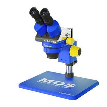 MEKANIK 6-45X Stereo Mikroskop MOS300 Trinoküler MOS260 Dürbün HD 360 Ayarlanabilir Bağlantı PC ile Büyük Taban Telefonu Tamir Aracı