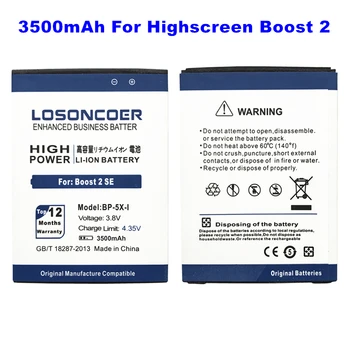 LOSONCOER 3500mAh c BP-5X-ı Pil Highscreen Boost 2 II İçin SE ınnos D10C D10F D10 D10CF Lityum iyon + Hızlı teslimat