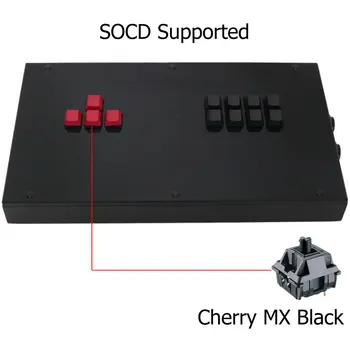 RAC-J800KK Mekanik Klavye oyun kolu Mücadele Sopa Oyun Denetleyicisi İçin PS4 / PS3 / PC Kiraz MX Siyah