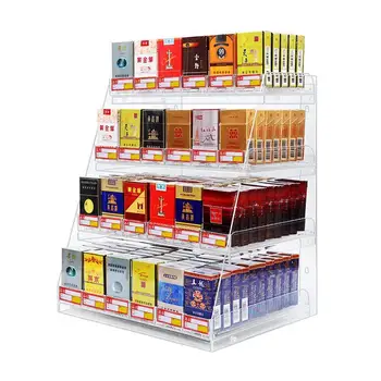 Sigara mağaza vitrini Akrilik Ekran Standı Otomatik İtme sigara teşhir dolabı raf Tutucu Fiyat Yuvası İle Süpermarket Mağaza