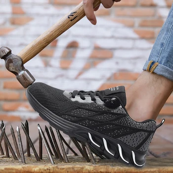 Çelik Kafa Anti-smashing erkek iş ayakkabısı Şantiye Anti-piercing Bıçak Güvenlik Ayakkabıları Hafif Emek Sigortası Botları
