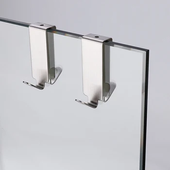 Havlu kancası 1 Adet 7 * 2.6 cm Kısa Çift Kanca Gümüş Basit Tasarım Paslanmaz Çelik Banyo Aksesuarları Marka Yeni