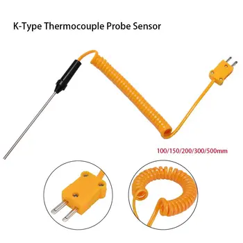 1 adet Dayanıklı K Tipi Termokupl prob sensörü sıcaklık kontrol cihazı-50°C ila 1200°C Tel Kablo ile Ölçme Araçları