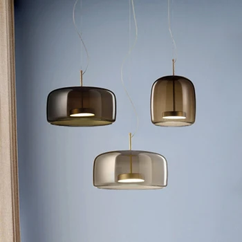 Iskandinav kolye ışık Minimalist Cam Hanglamp Yatak Odası Yemek Odası Bar Ev Dekor Armatür Süspansiyon Mutfak Armatürleri