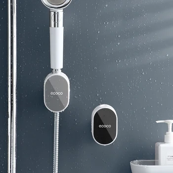 Ücretsiz Ayarlanabilir duş rafı 360° Dönebilen Su Geçirmez Sabitleme Standı Banyo Aksesuarları Duvara monte Duş Başlığı Tutucu Yumruk
