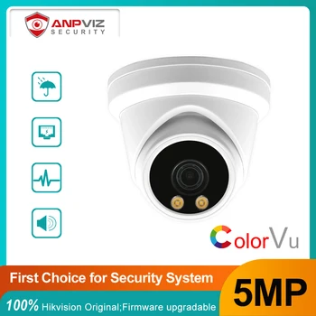Anpviz 5MP ColorVu Taret IP POE Kamera Güvenlik Koruma Gözetim Tam Renkli Gece Görüş 30m Kamera İle Ses IP66