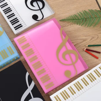 40 Sayfa A4 Çok katmanlı Müzik Puanı Klasörü Uygulama Piyano yaprak kağıt Belge Depolama Organizatör Pentametre Depolama