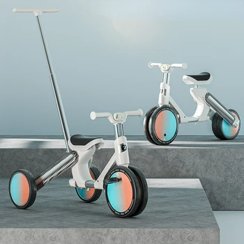 Üç hızlı Farlar Çok fonksiyonlu Scooter çocuk Üç Tekerlekli Bisiklet 1-3-5 Yaşında Bebek Bisiklet Taşınabilir Bebek Arabası