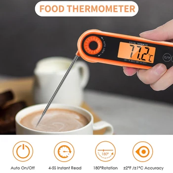 Katlanmış Pin Tipi Gıda Termometre LCD Dijital mutfak termometresi Et Pişirme İçin gıda sondası BARBEKÜ Elektronik Fırın mutfak gereçleri