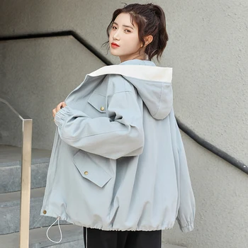 Tulum Kız İlkbahar ve Sonbahar Giysileri Yeni Ortaokul Öğrencileri Kore Tarzı Gevşek Rahat İnce Üst Giysi giysi