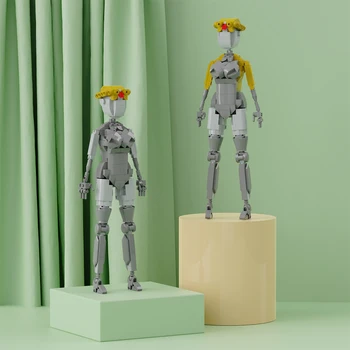 İkizler Sağ ve Sol Gelişmiş İnsansı Robotlar Modeli Oyun Karakterleri Mecha Yapı oyuncak seti Çocuklar için