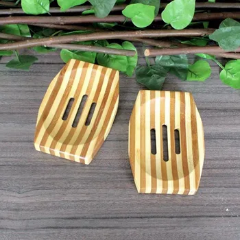 Ahşap Doğal Bambu Sabunluk Tepsi Tutucu Depolama Sabunluk Plaka kutu konteyner Banyo Duş için F20173640