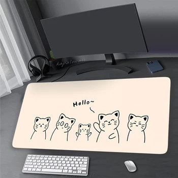 Kawaii Sevimli Kedi Mouse Pad Oyun Halı Pc Mousepad HD Baskı Oyun klavye matı Mousepads ofis masası Mat Masa Paspaslar 900x400mm