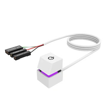 2 M taşınabilir LED ışıkları bilgisayar masaüstü anahtarı PC harici güç On / Off düğmesi uzatma kablosu, RGB ışık