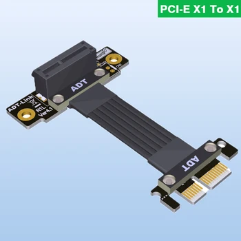 Gümüş PCI - E X1 To X1 Dönüş 90 Derece Çift Dik Dik Açı Uzatma Kabloları PCIe 4. 0X1 (16G / bps)