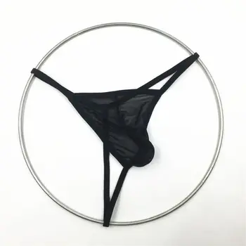 Erkek Seksi Tanga şeffaf ağ İç Çamaşırı T Pantolon Elastik Düşük Belli Perspektif İç Çamaşırı Bikini Tanga İç Çamaşırı Calzoncillos