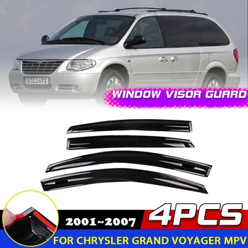 Windows Visor Chrysler Grand Voyager için MPV LWB 2001~2007 Kapı Duman Saptırıcı Muhafızları Kapak Tenteler Yağmur Kaş Aksesuarları