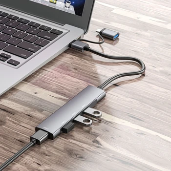 Yüksek hızlı USB C Hub 4 USB C Bağlantı Noktası 5Gbps Veri Aktarımı Çok Portlu Dongle Dropship