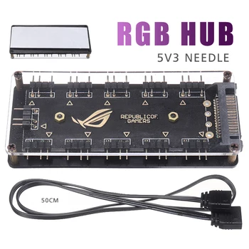3 PİN masaüstü bilgisayar RGB Fan Hub Uzatma Splitter SATA Güç Adaptörü İçin ASUS / MSI / Gigabyte / ASRock Anakart