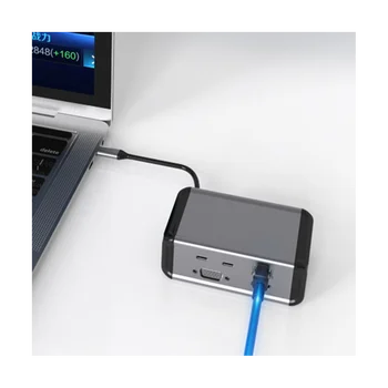 12 in 1 Dikey USB 3.0 4K Uyumlu VGA TF Okuyucu USB-C Splitter Tipi C HUB ethernet adaptörü Yerleştirme İstasyonu