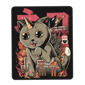 Yanan Catzilla Kedi Kedi Oyun Mouse Pad Kaymaz Kauçuk Lockedge Mousepad Ofis Japon Kaiju Canavar fare altlığı Mat
