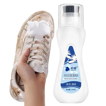 100ML Taşınabilir Beyaz Ayakkabı Temizleyici Sneaker Ayakkabı Temizleyici Fırça İle Kabuk Ayakkabı Temizleme Aksesuarları Ayakkabı Temizleme Maddesi