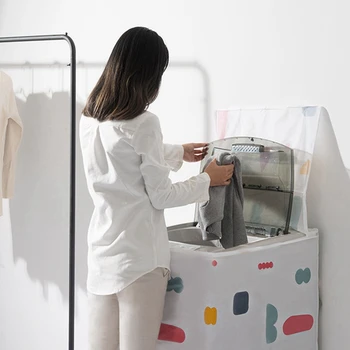 Otomatik Rulo Yıkama Kapağı çamaşır makinesi kılıfı Güneş Koruyucu Kılıf Çamaşır Makinesi Su Geçirmez tozluk Ön Üst Açık