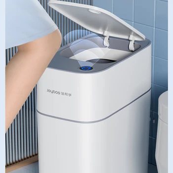 ECHOME Akıllı sensörlü çöp kovası Can İndüksiyon Otomatik Vantuz çöp tenekesi LightKitchen Yatak Odası Tuvalet Su Geçirmez Kova Kapaklı