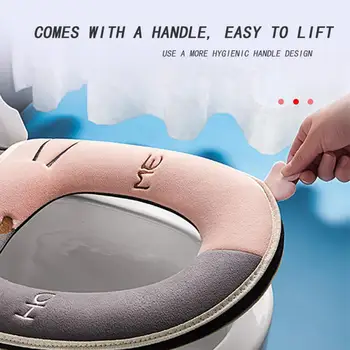 1 adet Kış Sıcak Karikatür Kedi Tuvalet klozet kapağı Mat Banyo Tuvalet Pedi Yastık Kalın Yıkanabilir Closestool İsıtıcı Aksesuarları