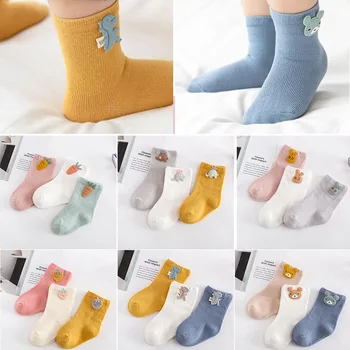 Bebek 3 Çift / grup Pamuk Çorap Karikatür Yama Çorap Erkek Çorap Kız Çorap Yenidoğan Yumuşak Çorap Çocuk Giyim