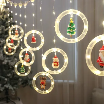Noel süslemeleri sahne düzeni tatil elbisesi Up kardan adam aydınlık küçük dize ışıkları noel dekorasyon asılı ışıklar