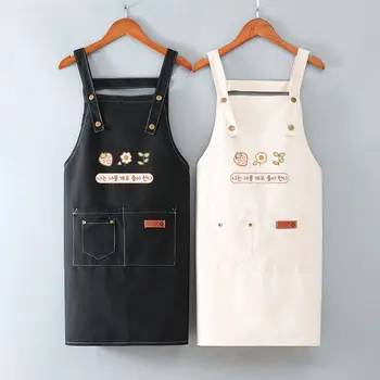 Mutfak Ev Pamuk Önlük Erkekler Kadınlar İş Kore Kayış Kolsuz Önlük Pişirme BARBEKÜ Giysileri