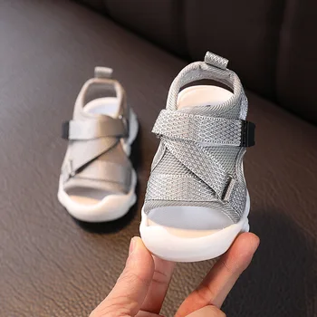 Yaz Yürümeye Başlayan Sandalet Bebek Kız Ayakkabı Düz Renk Net Kumaş Nefes 2023 Yeni Erkek Spor Ayakkabı Çocuklar Bebek Spor Kız Sandalet