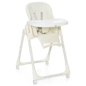 Babyjoy Katlanabilir Bebek Sandalyesi w / 360 ° Dönen Tekerlekler ve Yükseklik Ayarı Bej