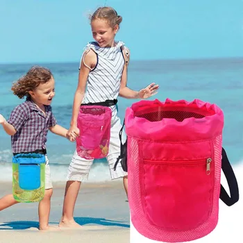 Çocuk kabuk saklama çantası yaz plaj taşınabilir çanta açık sahil oyuncaklar kabuk toplama çantası örgü çanta Çocuklar için Erkek Kız