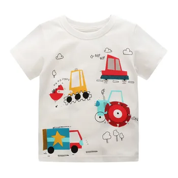 Atlama Metre Yaz Erkek T Shirt Arabalar Baskı Moda Pamuk Bebek Giysileri Sıcak Satış Çocuklar çocuk Tees Toddler Tops
