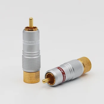 4 adet Hi-End altın plared RCA Fiş Ses RCA Konektörü DIY Kablo