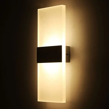 Modern zarif akrilik Led duvar lambası AC85-265V duvara monte aplik ışıkları lamba yatak odası koridor Banyo Armatürü dekoratif lamba