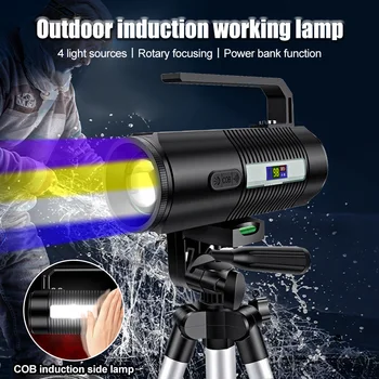 Ultra Parlak Yüksek Güç LED el feneri Su Geçirmez Uzun Ömürlü balıkçı ışığı Gece balıkçı ışığı Tripod ile Dört ışık kaynakları
