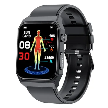 Smartwatch E530 Kan Şekeri EKG + PPG EKG Kan Basıncı Kan Oksijen Kalp Hızı İzleme Bluetooth Çağrı Pedometre