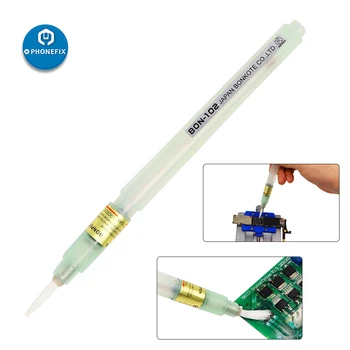 1 adet BON-102 Akı Yapıştır Lehim Pastası Fırça PCB Lehimleme Kalem 7ml Temiz Kaynak Akı Fırça Ucu Akı Kalem PCB Kaynak Aracı