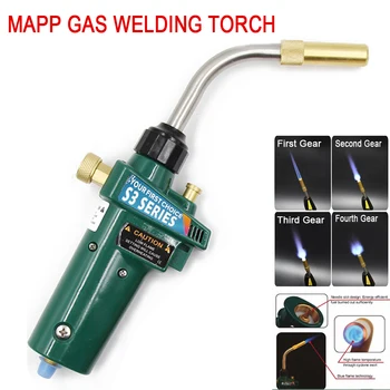 Mapp Torch Braze Kaynak MAPP Propan Gaz Tabancası ısıtıcı brülör w Kendinden Ateşleme CGA600 Bakır Alüminyum Boru kaynak BARBEKÜ ısıtma