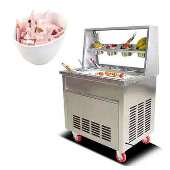 Fabrika yapımı dondurma rulo makinesi makinesi ticari masa üstü rulo dondurma makinesi ile ucuz fiyat
