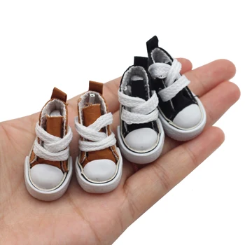 3.5 cm Bebek Ayakkabı Blythe Doll için Bebek Oyuncak, 1/8 BJD Mini Tuval Bebek Ayakkabı Blythe Doll için Azon BJD, rahat ayakkabılar Aksesuarları