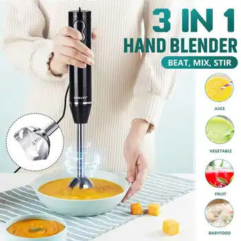 3-in-1 Daldırma el blenderi 300W 2 Hız Elektrikli Gıda Sebze Değirmeni El Pişirme Tamamlayıcı Gıda Makinesi